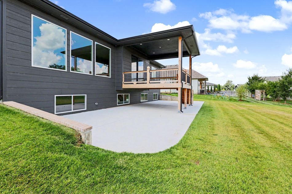 Covered rear deck and back lawn at 2591 N Doris Ct. — Wichita, KS