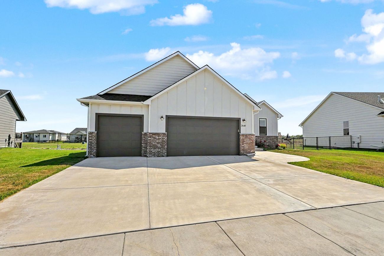 Front exterior of 2640 S Clear Creek St., a new RJ Castle modern-farmhouse home — Wichita, KS