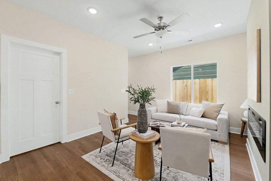 Staged living room at 2935 S Cedar Crest St. — Wichita, KS